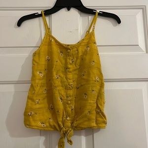 Girls Abercrombie Yellow Floral Tank Top Size 11/12